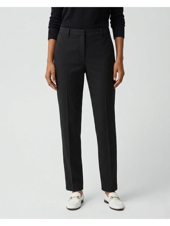 Theory Pants - NWT THEORY Full Length Treeca in Black Admiral Crepe Tapered Slim Pants 14